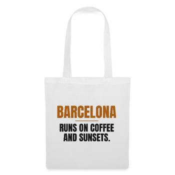 Barcelona lebt von Kaffee und Sonnenuntergängen - Stoffbeutel - Weiß - Vorne