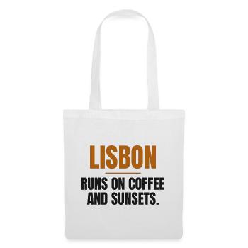 Lissabon lebt von Kaffee und Sonnenuntergängen - Stoffbeutel - Weiß - Vorne