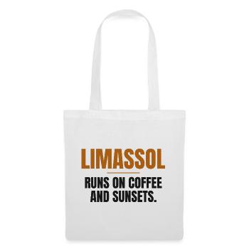 Limassol läuft auf Kaffee und Sonnenuntergängen - Stoffbeutel - Weiß - Vorne
