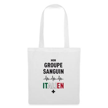 Mein italienisches Bluttyp-T-Shirt-Geschenk Humor - Stoffbeutel - Weiß - Vorne