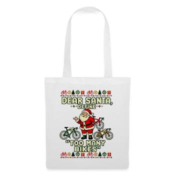 Weihnachten Rennrad Fahrrad Humor - Stoffbeutel - Weiß - Vorne