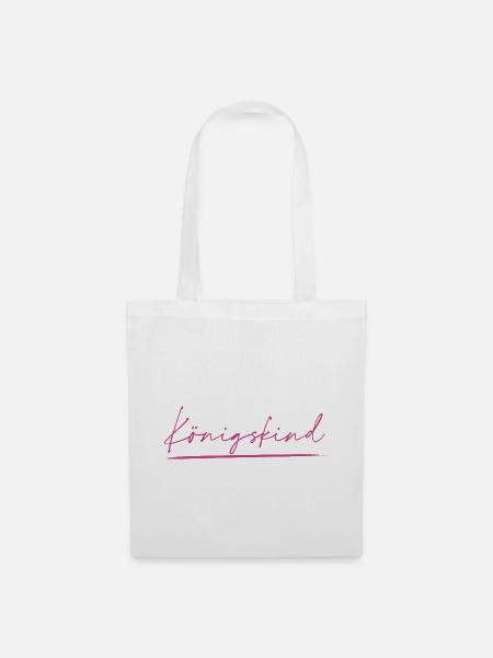 Königskind pink - Stoffbeutel - Weiß