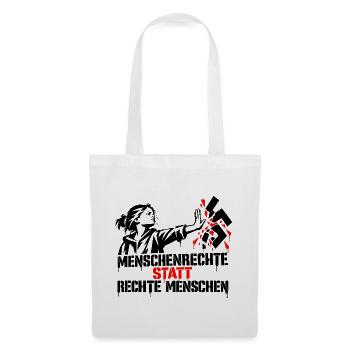 Menschenrechte statt rechte Menschen - Stoffbeutel - Weiß - Vorne