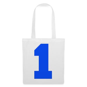 Blaues 1er-Design - Stoffbeutel - Weiß - Vorne