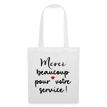 Merci Beaucoup, auf französisch - Stoffbeutel - Weiß - Vorne