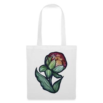 Aquarell Pfingstrosenblüte - Stoffbeutel - Weiß - Vorne