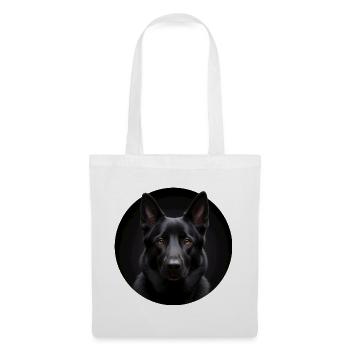 Schwarzer Schäferhund Portrait - Stoffbeutel - Weiß - Vorne