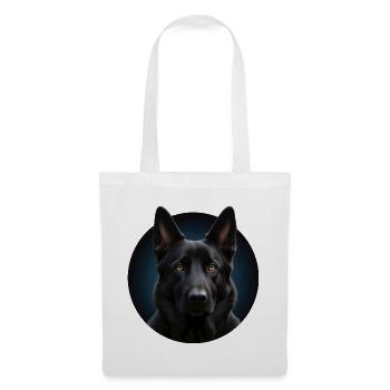 Schwarzer Schäferhund - Stoffbeutel - Weiß - Vorne