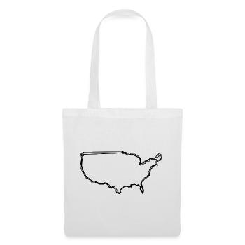 USA-Karte handgezeichnet - Stoffbeutel - Weiß - Vorne