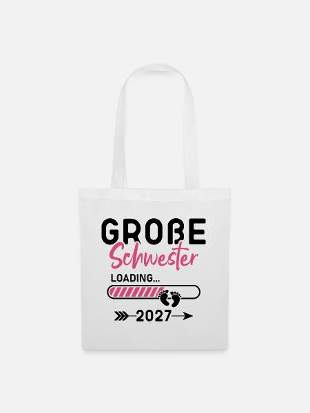 Große Schwester 2027 - Stoffbeutel - Weiß