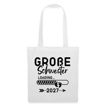 Ich Werde Große Schwester 2027 - Stoffbeutel - Weiß - Vorne