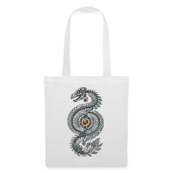 Skelett Dinosaurier Natur Fantasy Kunst - Stoffbeutel - Weiß - Vorne