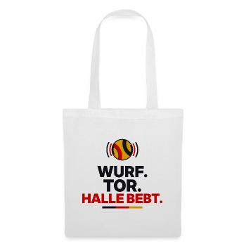 Wurf. Tor. Halle bebt. - Stoffbeutel - Weiß - Vorne