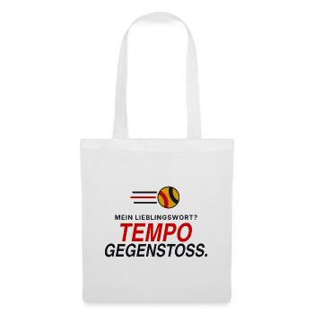 Lieblingswort Tempogegenstoß - Stoffbeutel - Weiß - Vorne