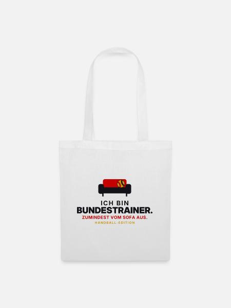 Sofa-Bundestrainer Handball - Stoffbeutel - Weiß
