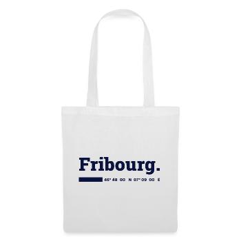 Fribourg Koordinaten - Stoffbeutel - Weiß - Vorne