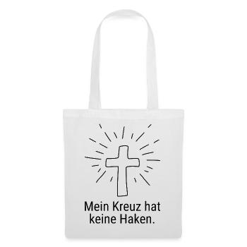 MEIN KREUZ HAT KEINE HAKEN, CHRISTEN GEGEN RECHTS - Stoffbeutel - Weiß - Vorne