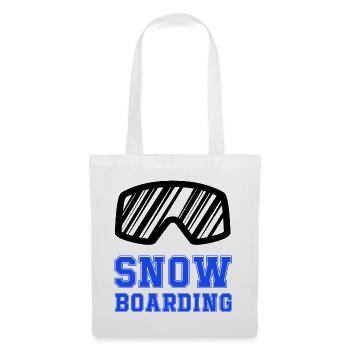Snowboard Schriftzug Blau - Stoffbeutel - Weiß - Vorne
