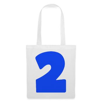 Blaues Zwei-Motiv Bold - Stoffbeutel - Weiß - Vorne