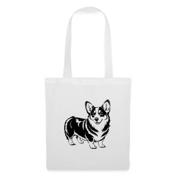 Walisischer Corgi-Hund - Stoffbeutel - Weiß - Vorne