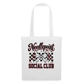 Stickpunkt-Sozialclub Karierter Bogen - Stoffbeutel - Weiß - Vorne