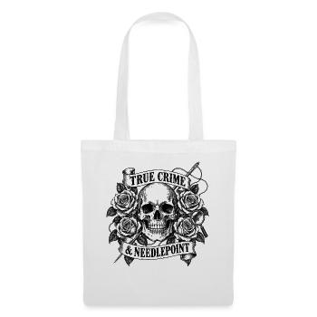 True Crime und Nadelstich-Skull Rose - Stoffbeutel - Weiß - Vorne