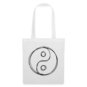 Yin und Yang handgezeichnet - Stoffbeutel - Weiß - Vorne