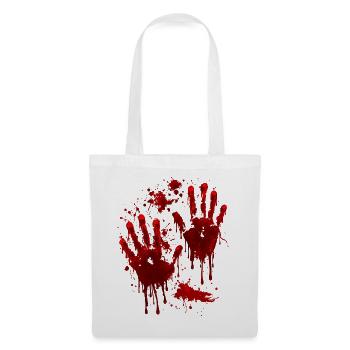 Blutige Handabdrücke – Halloween Horror - Stoffbeutel - Weiß - Vorne