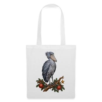 Schuhschnabel mit Weihnachtsornamenten - Stoffbeutel - Weiß - Vorne