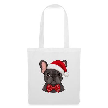 Christmas French Bulldog - Stoffbeutel - Weiß - Vorne