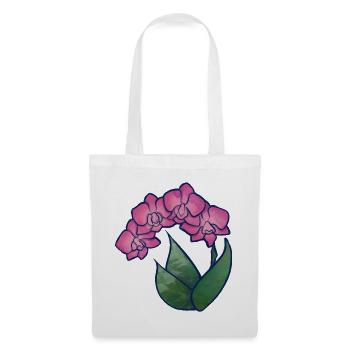 Rosa Orchidee Aquarell Floral - Stoffbeutel - Weiß - Vorne