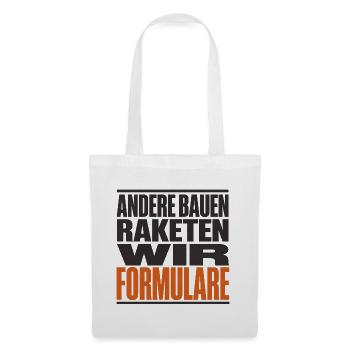 Bürokratie Satire Raketen Formulare Typo - Stoffbeutel - Weiß - Vorne