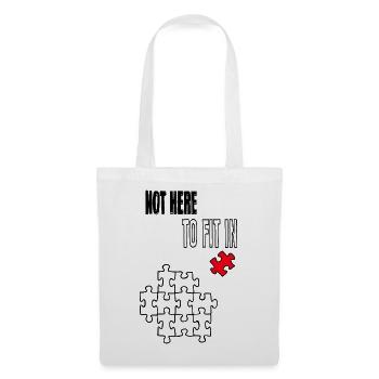 Not Here to Fit In –Puzzle Piece Mental Health art - Stoffbeutel - Weiß - Vorne
