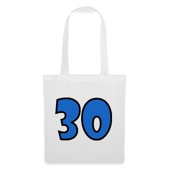 30. 30 JAHRE. 30-JÄHRIGES JUBILÄUM. 30-JÄHRIGES JUBILÄUM. - Stoffbeutel - Weiß - Vorne