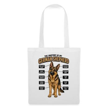 Hundehalter Geschenk Deutscher Schäferhund Gassi  - Stoffbeutel - Weiß - Vorne