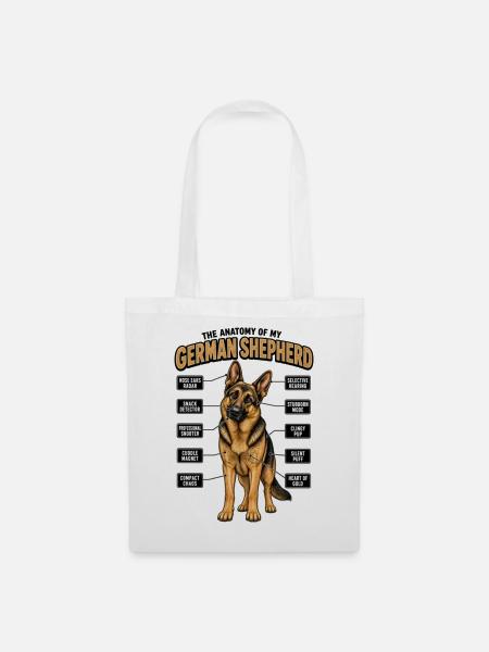 Hundehalter Geschenk Deutscher Schäferhund Gassi - Stoffbeutel - Weiß