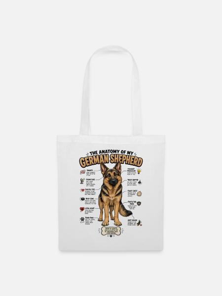 Hundehalter Geschenk Deutscher Schäferhund Gassi - Stoffbeutel - Weiß