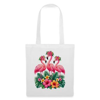 Niedlicher Flamingo Süße Flamingos - Stoffbeutel - Weiß - Vorne