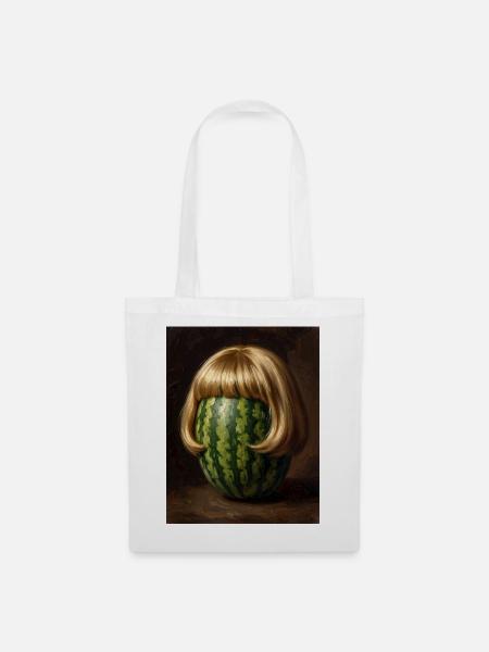 Wassermelone Bob Perücke - Stoffbeutel - Weiß