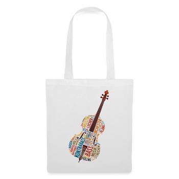 Kontrabass Wortwolke Jazz Orchester Bass Feeling - Stoffbeutel - Weiß - Vorne