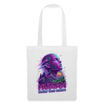 Human_-_better_than_Nature_-_Retrowave - Stoffbeutel - Weiß - Vorne