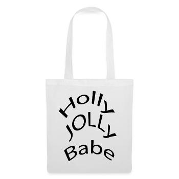 Holly Jolly Babe Retro Weihnachtstypografie T-Shirt - Stoffbeutel - Weiß - Vorne
