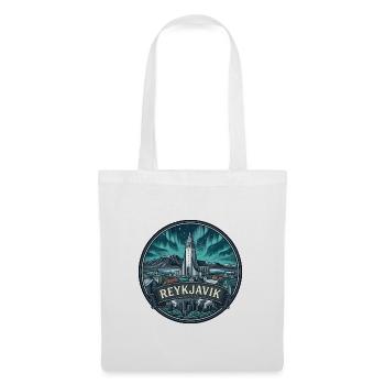 Reykjavik Island Reiseabzeichen Kirchensouvenir - Stoffbeutel - Weiß - Vorne