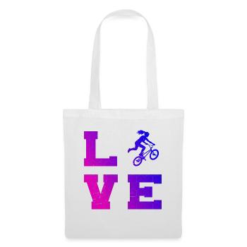 BMX-Racing Geschenkidee für die Freestyle-Fahrerin - Stoffbeutel - Weiß - Vorne