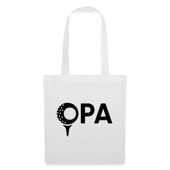 Opa mit Golfball – Schwarz - Stoffbeutel - Weiß - Vorne