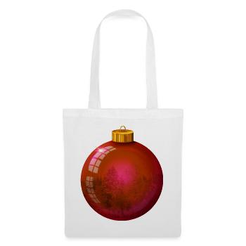 Red Christmas Bauble isolated. - Stoffbeutel - Weiß - Vorne