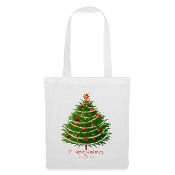 Weihnachtsbaum mit Kugeln. - Stoffbeutel - Weiß - Vorne