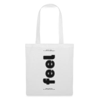 Feel – Hör auf dein Herz | Minimalistischer Spruch - Stoffbeutel - Weiß - Vorne