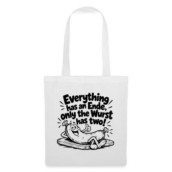 Lustiger Denglisch Spruch Everything has an Ende - Stoffbeutel - Weiß - Vorne