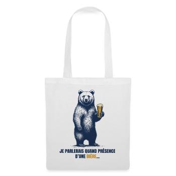 Humor Beer Bear - Stoffbeutel - Weiß - Vorne
